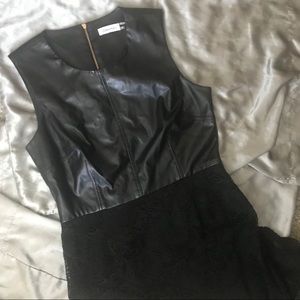 Black Leather Lace Dress